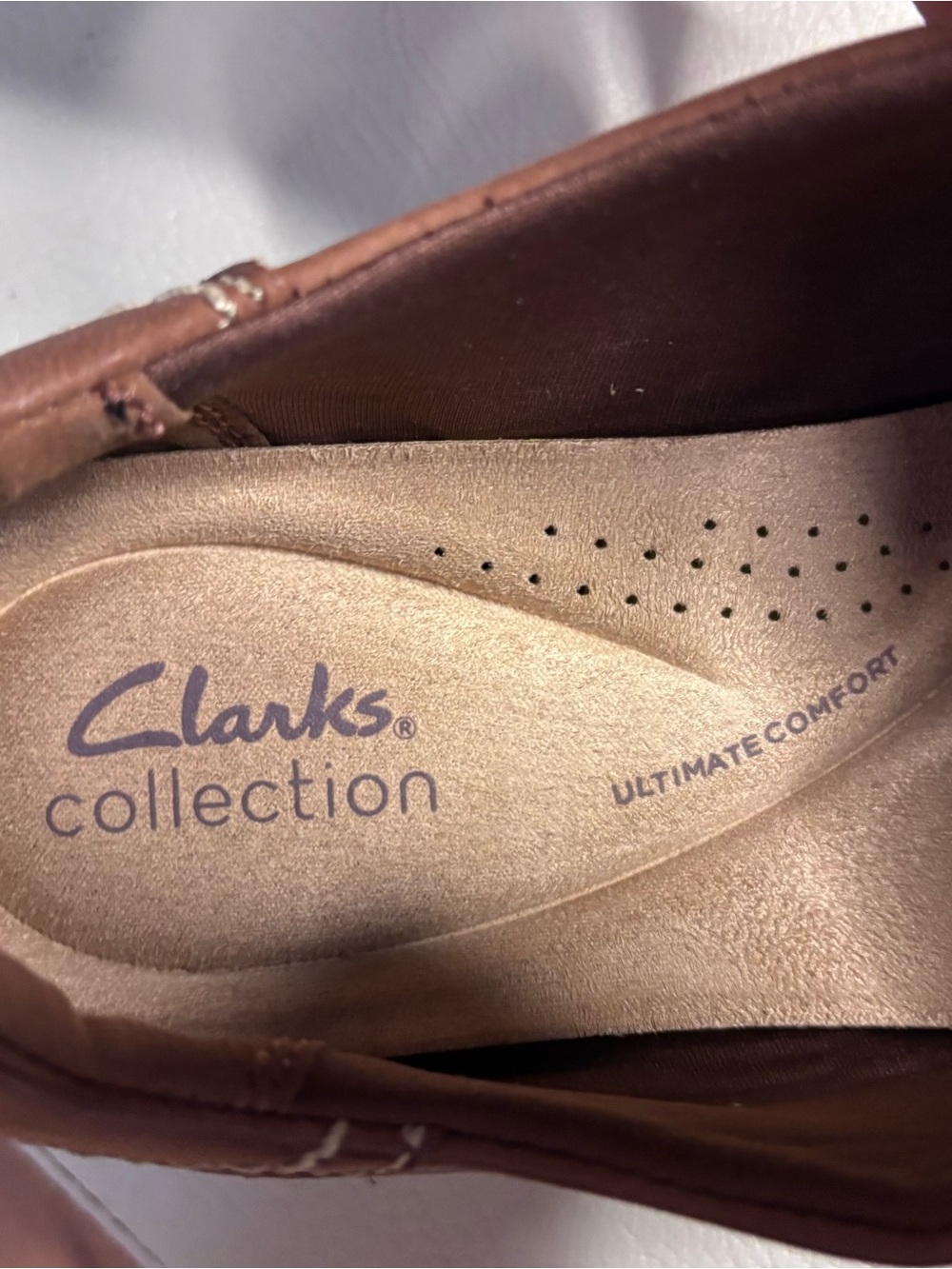 Clarks Casual Brown Leather Lace-Up Sneakers with Side Zip - Picture 6 of 7